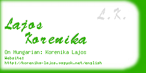 lajos korenika business card